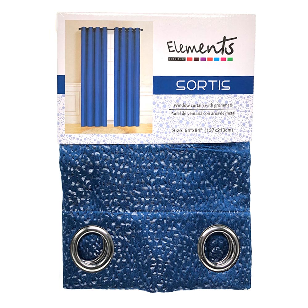 Cortina Elements Sortis Con Aros 54" x 84" - Azul Marino