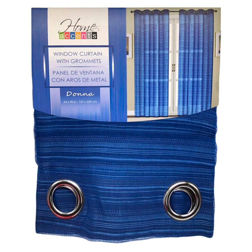 Cortina Home Accents Donna Con Aros 54" x 90" - Azul Marino