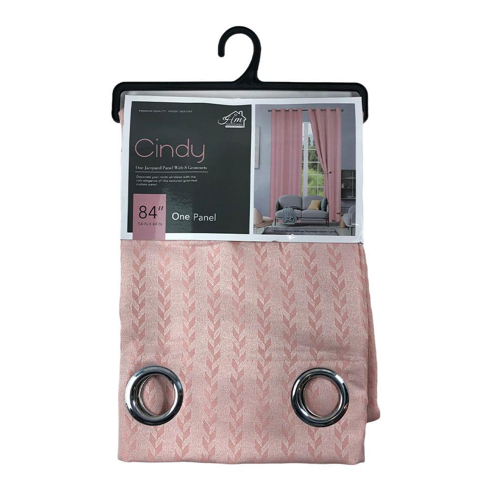 Cortina Home Design Cindy Con Aros 54" x 84" - Rosa Claro