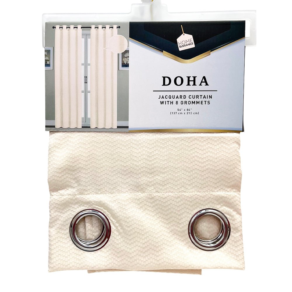 Cortina Home Elegance Doha / Ivory con Aros – 54" x 84" - Home Elegance - Titan.com.pa - 2100000311224