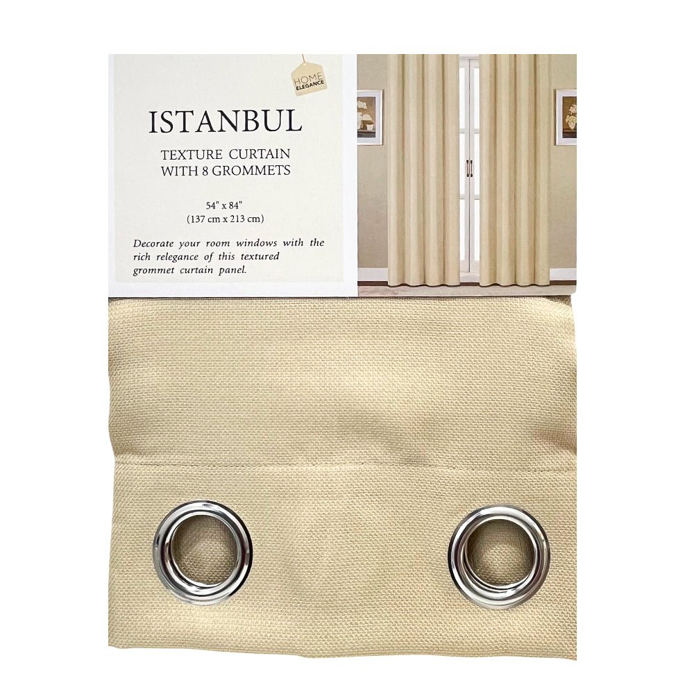 Cortina Istanbul Home Elegance / Taupe con Aros 54" x 84" - Home Elegance - Titan.com.pa - 2100000445196