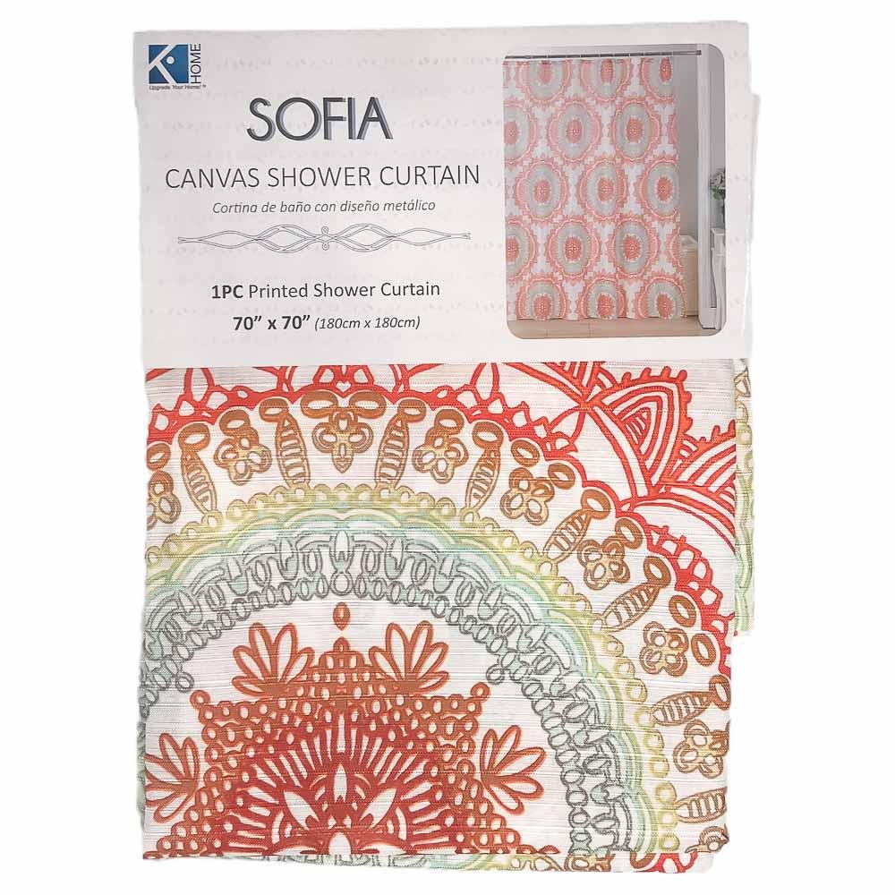 Cortina Kashi Home de Baño Sofia Estampado 70" x 70"
