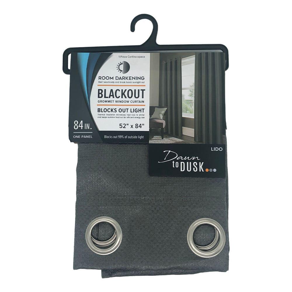 Cortina Lido Rt Designer Blackout Con Aros 52" x 84" - Gris Oscuro