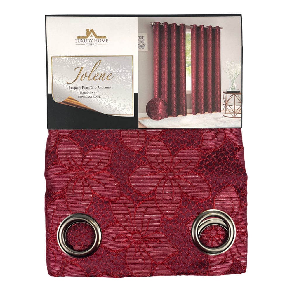 Cortina Luxury Jolene Con Aros 54" x 84" - Rojo Vino