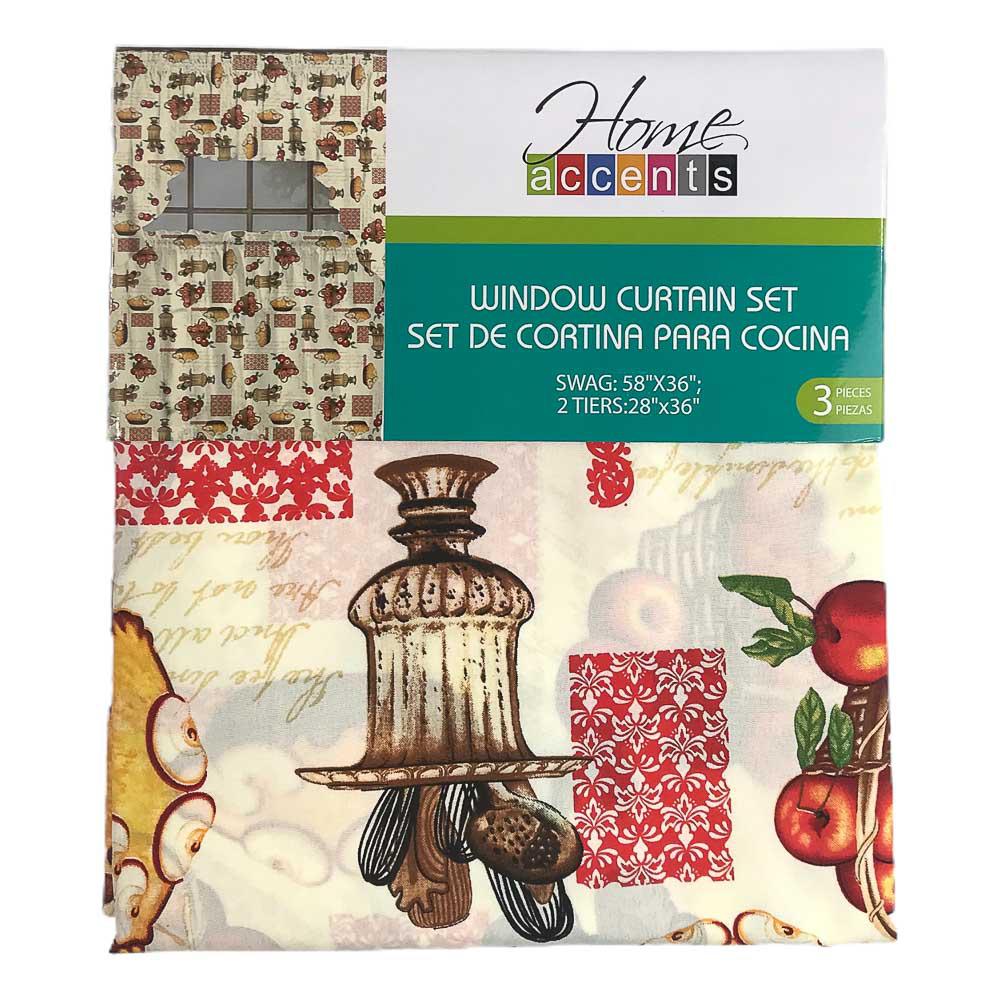 Cortina Para Cocina Home Accents de 3 Piezas