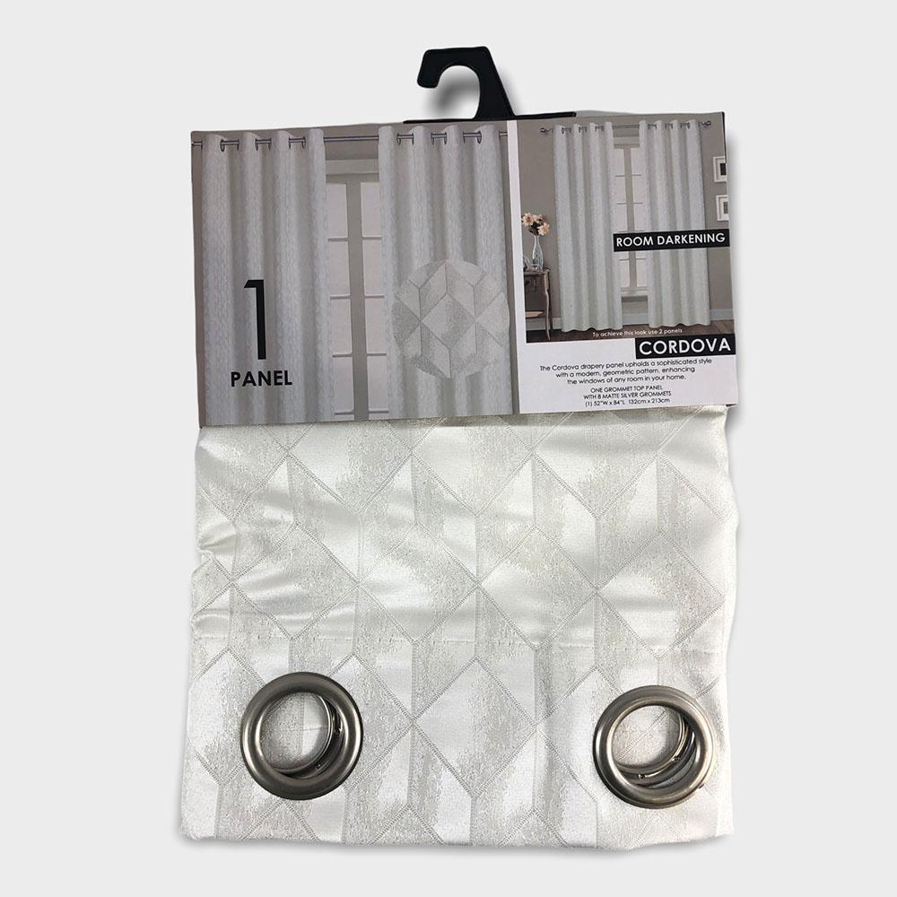 Cortina Popular Bath Cordova Con Aros de 52" x 84" - Blanco