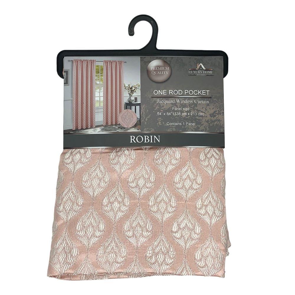Cortina Robin Luxury Con Rod Pocket 54" x 84" - Rosa Claro