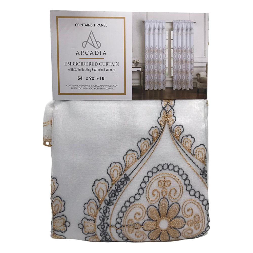 Cortina Rt Designer Arcadia Con Rod Pocket 54" x 90" - Dorado