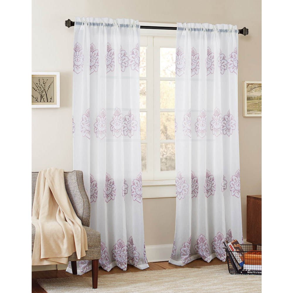 Cortina Rt Designer Bergen Con Rod Pocket 54" x 84" - Fucsia