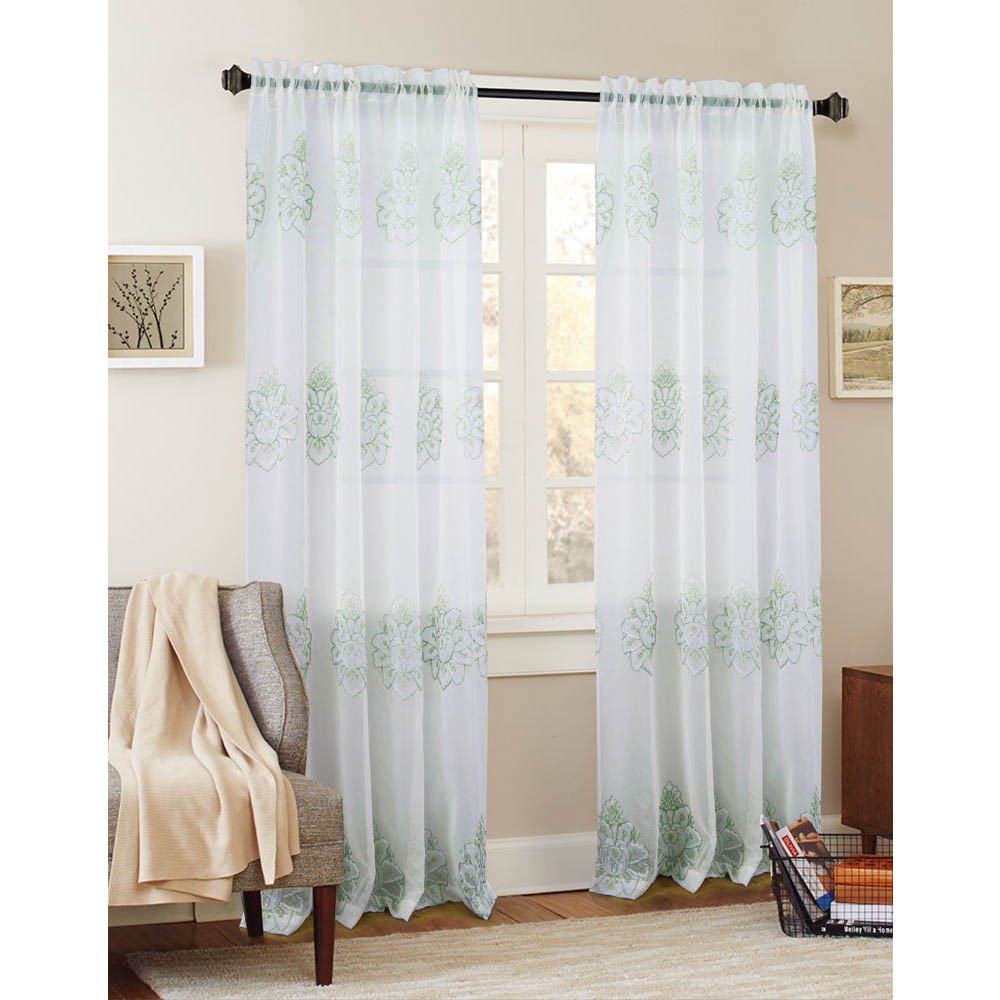 Cortina Rt Designer Bergen Con Rod Pocket 54" x 84" - Verde oscuro