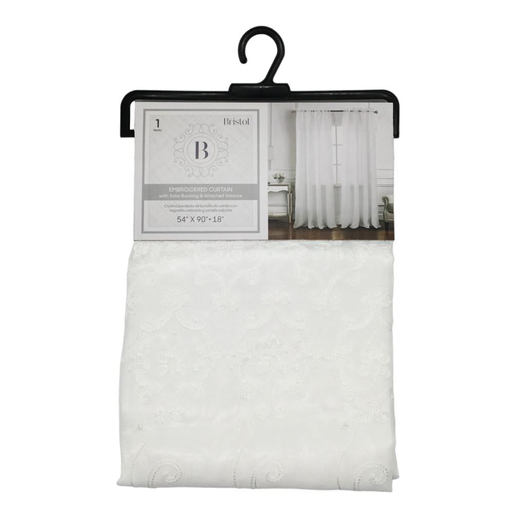 Cortina Rt Designer Bristol Bordada 54" x 90" - Blanco