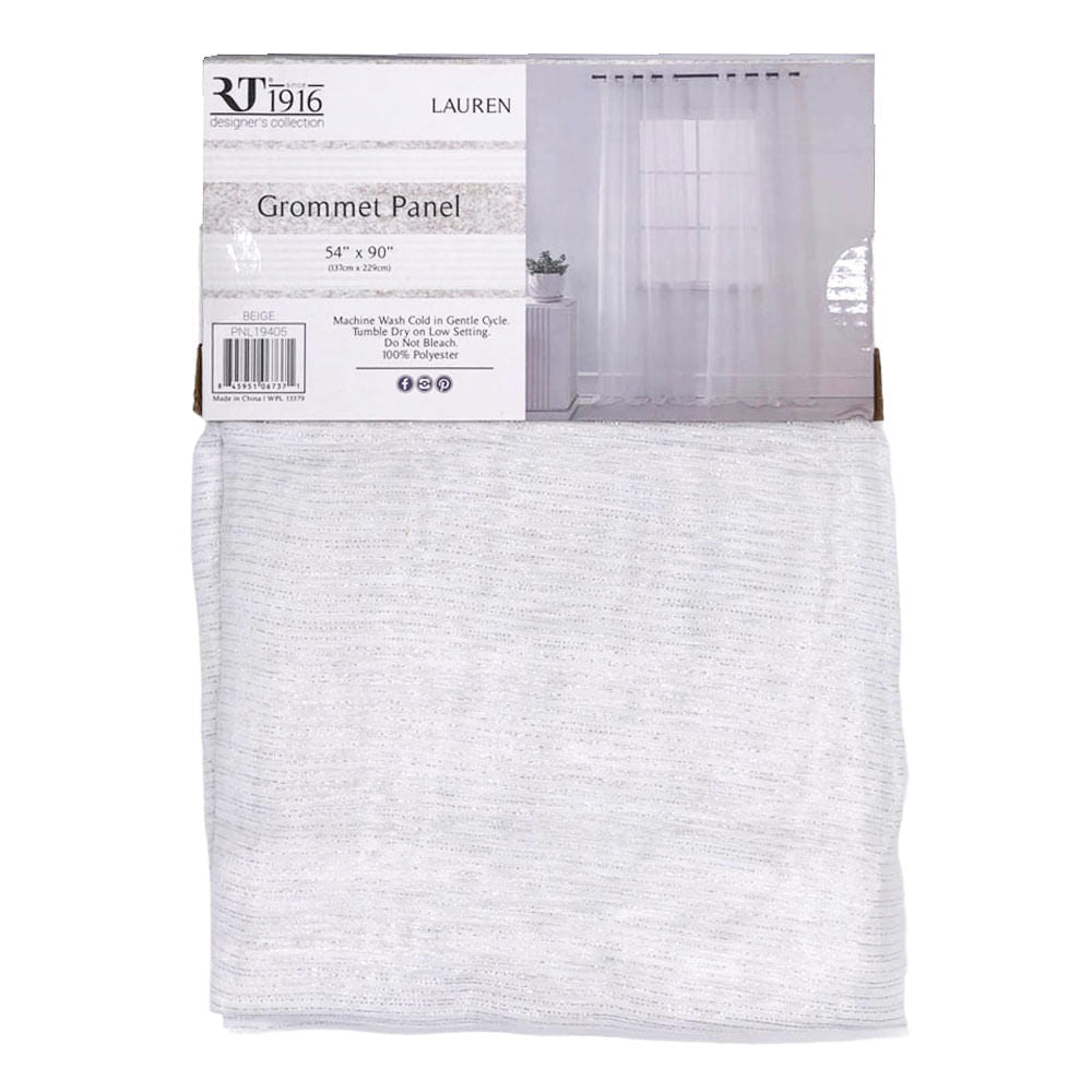 Cortina Rt Designer Lauren Con Aros 54" x 90" - Blanco