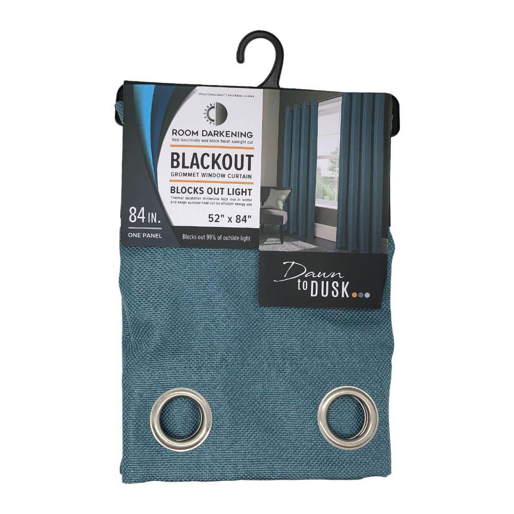 Cortina Rt Designer Lucas Blackout Con Aros de 52" x 84" - Aguamarina Oscuro