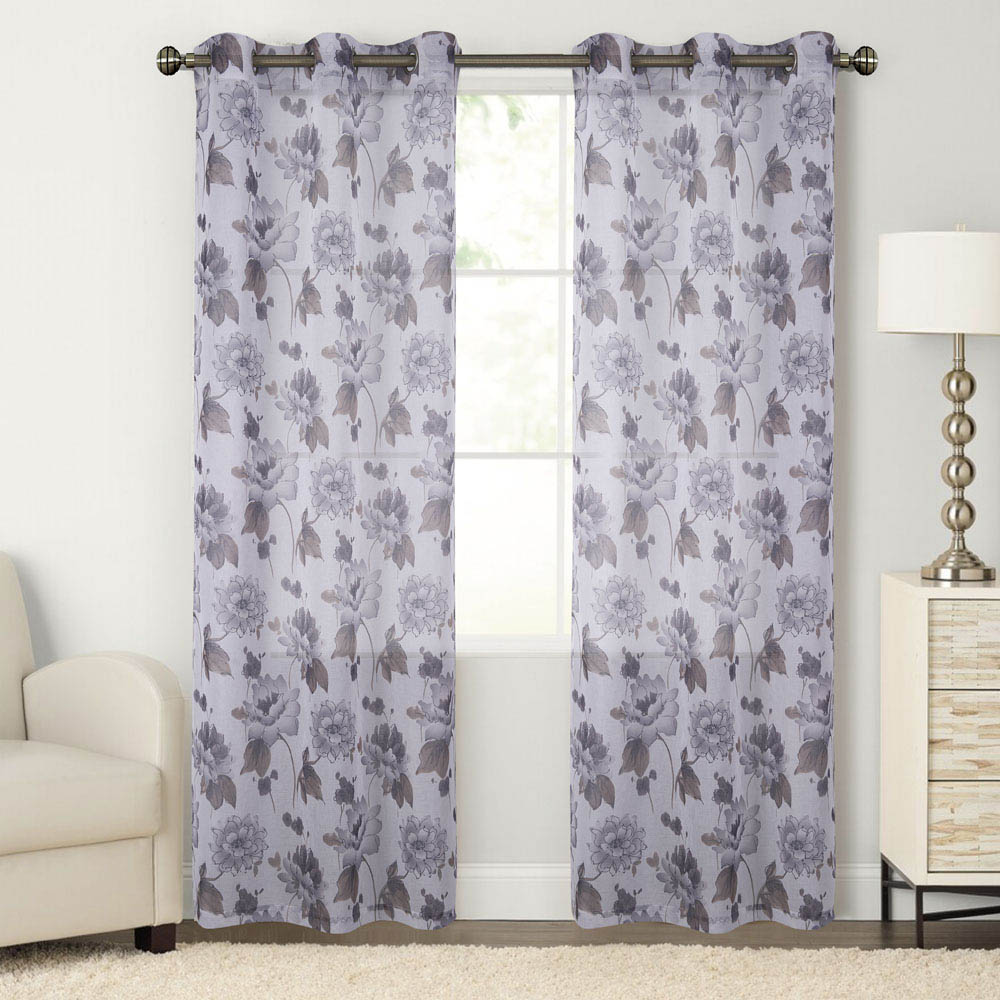 Cortina Rt Designer Milan Con Aros 54" x 84" - Gris Claro
