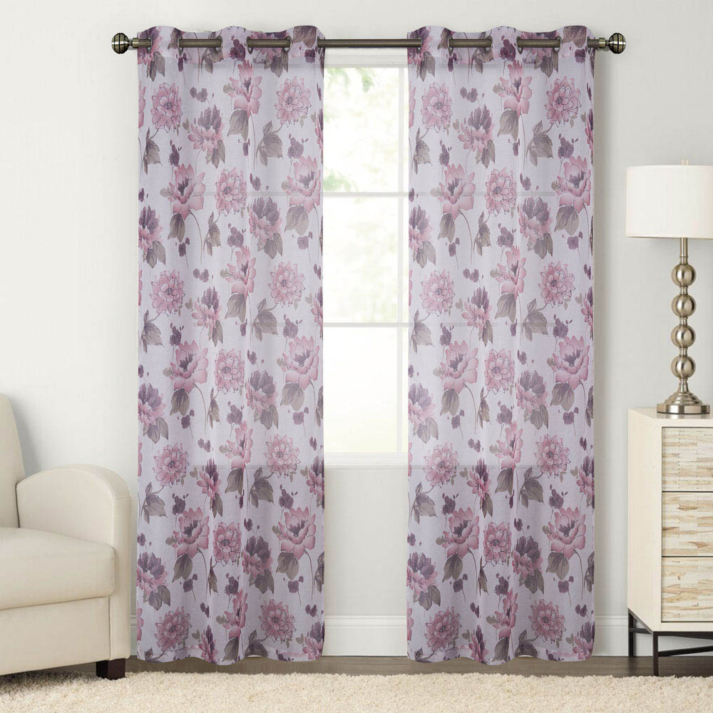 Cortina Rt Designer Milan Con Aros 54" x 84" - Rosa claro
