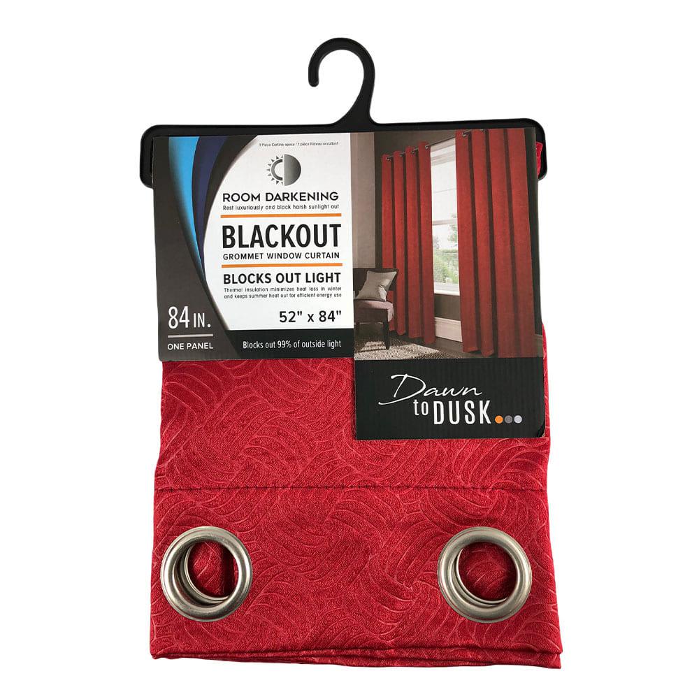 Cortina Rt Designer Nellie Blackout Con Aros 54" x 84" - Rojo