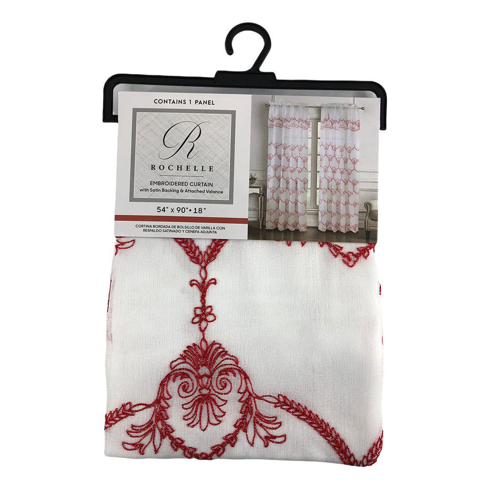 Cortina Rt Designer Rochelle Rodpocket 54" x 84" - Rojo