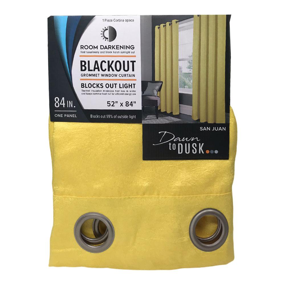 Cortina Rt Designer San Juan Blackout Con Aros de 52" x 84" - Amarillo