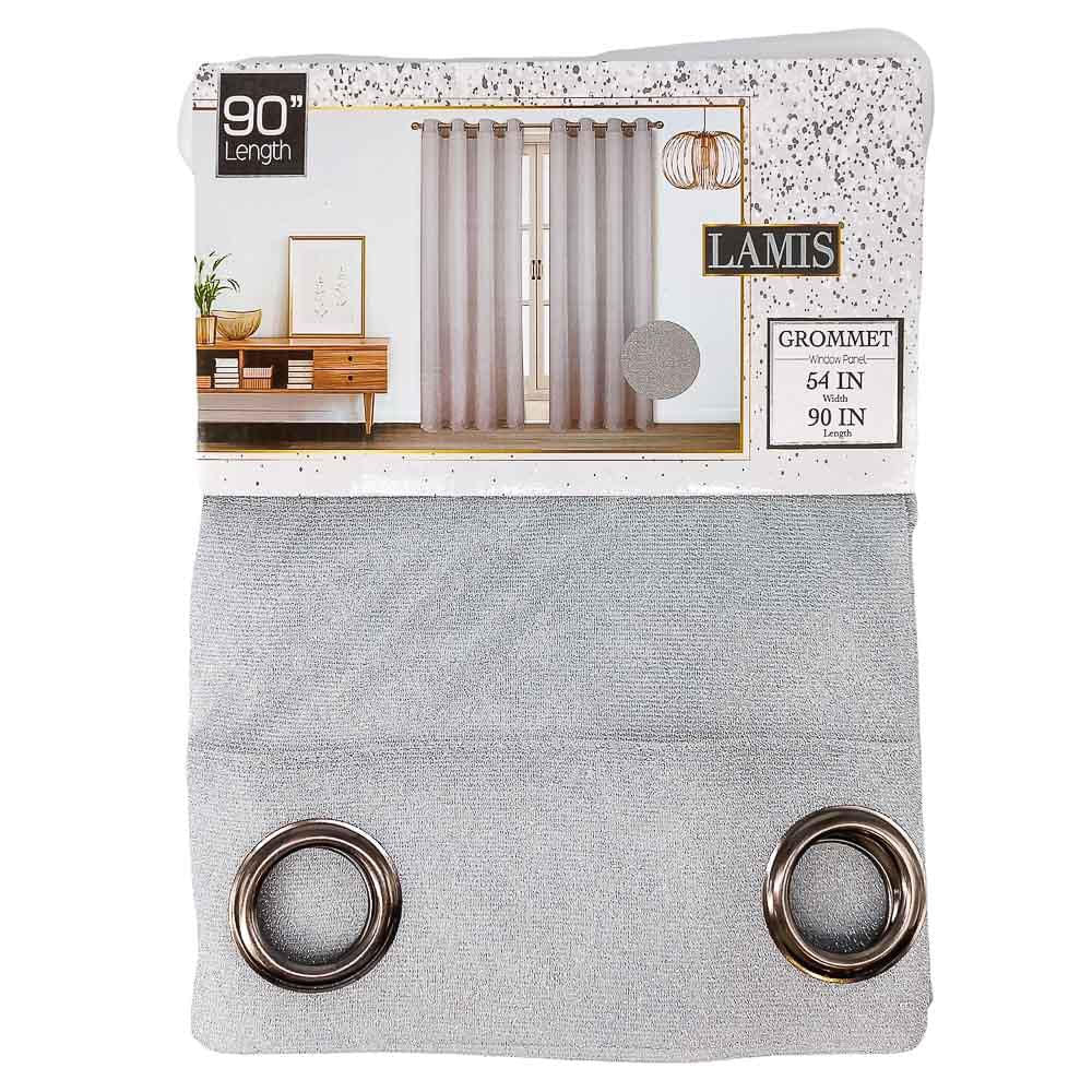 Cortina Sally Textile Lamis Con Aros de 54" x 90" - Gris Claro
