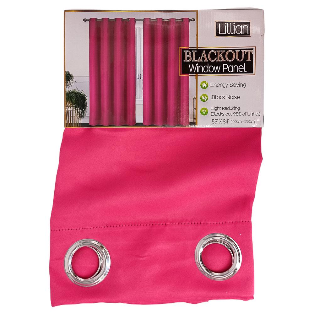 Cortina Sally Textile Lillian Blackout Con Aros 55" x 84" - Fucsia