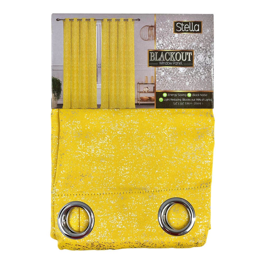 Cortina Sally Textile Stella Blackout Con Aros 54" x 84" - Amarillo