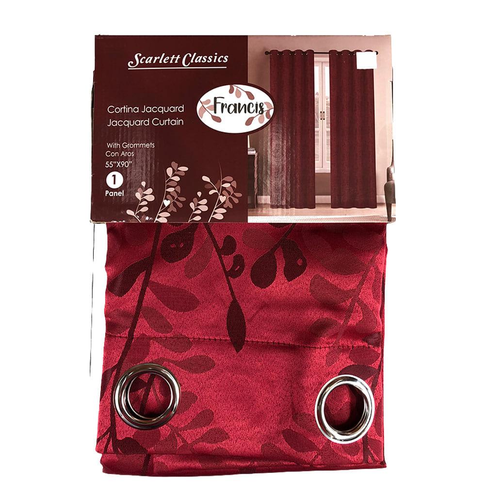 Cortina Scarlett Classics Francis de 55'' x 90'' - Rojo Oscuro