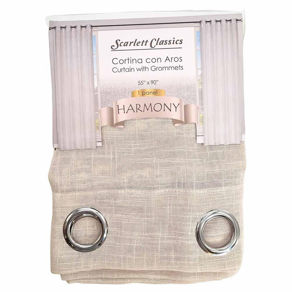 Cortina Scarlett Classics Harmony Con Aros 55" x 90" - Beige