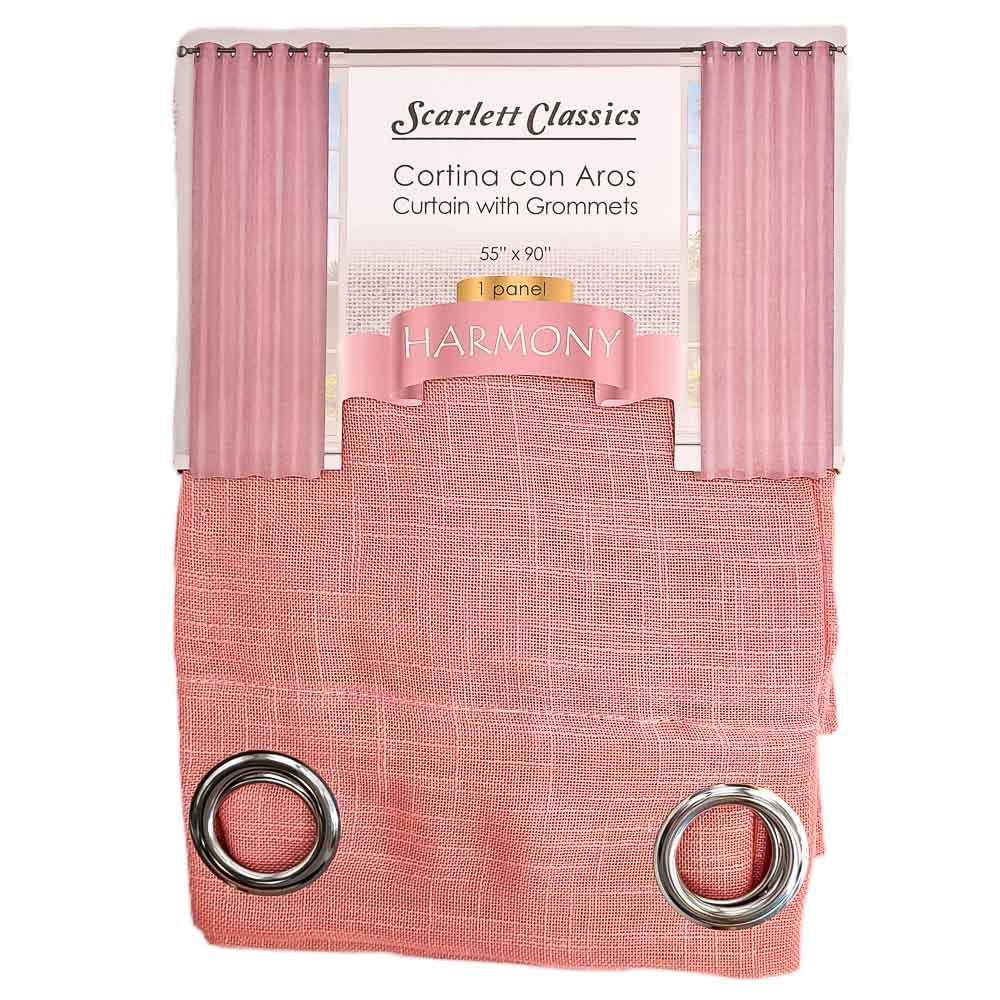 Cortina Scarlett Classics Harmony Con Aros 55" x 90" - Coral Claro