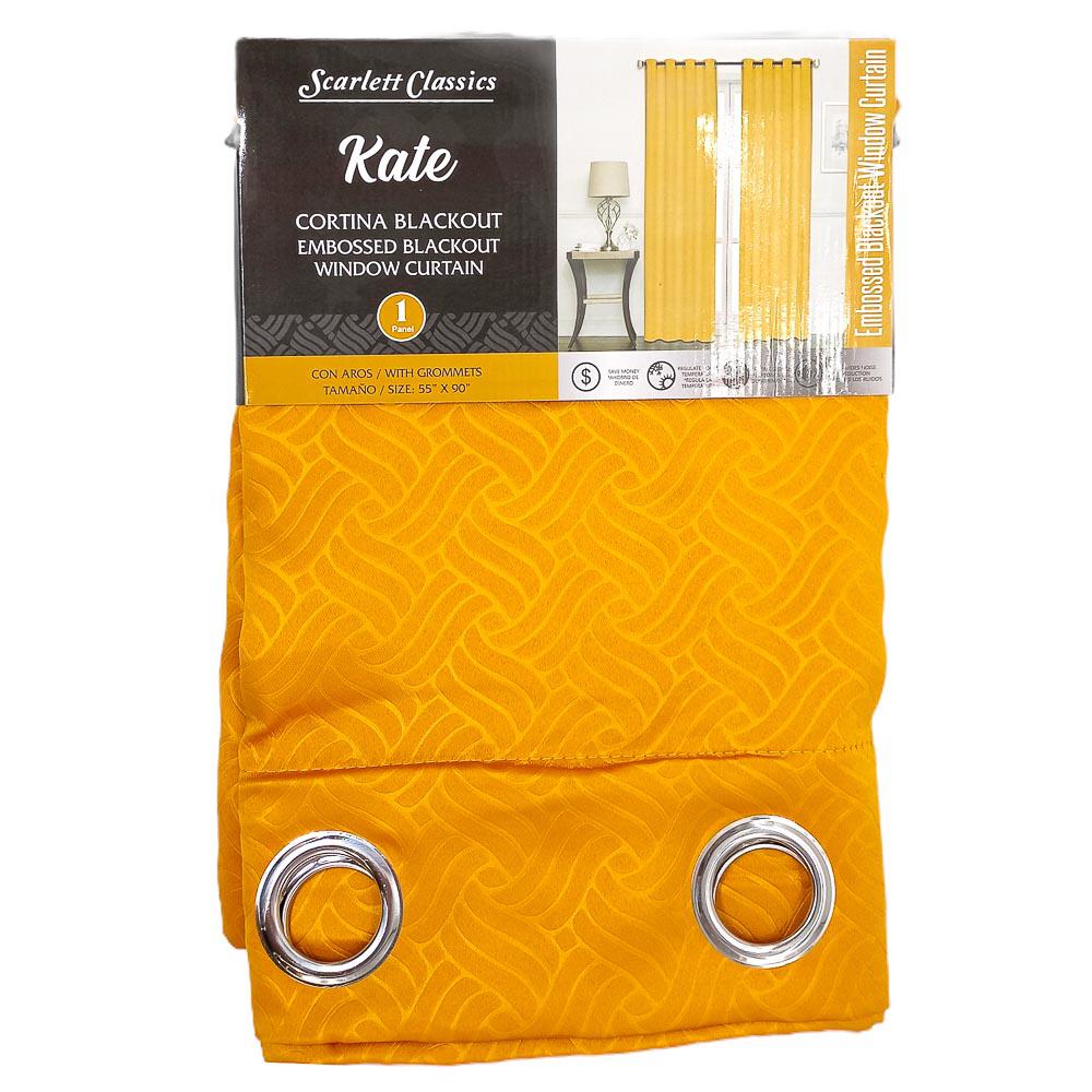 Cortina Scarlett Classics Kate Blackout Con Aros 55" x 90" - Amarillo