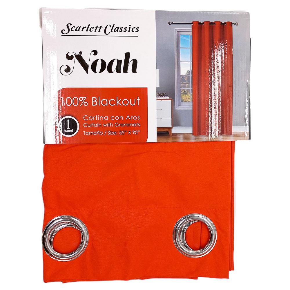 Cortina Scarlett Classics Noah Blackout Con Aros de 55" x 90" - Naranja