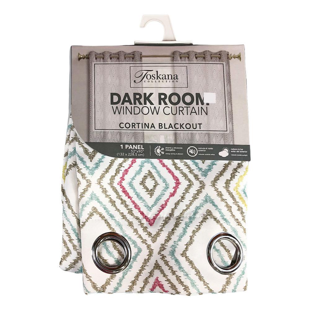 Cortina Toskana Blackout Estampado Con Aros de 52" x 90" - Rosa