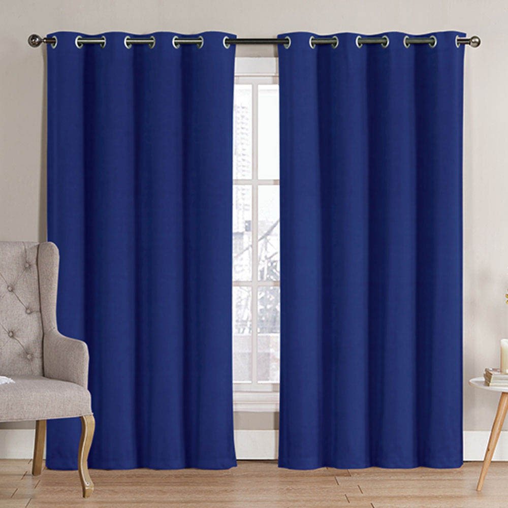Cortina Victoria Classics Neil Blackout Con Aros 52" x 90" - Azul Marino