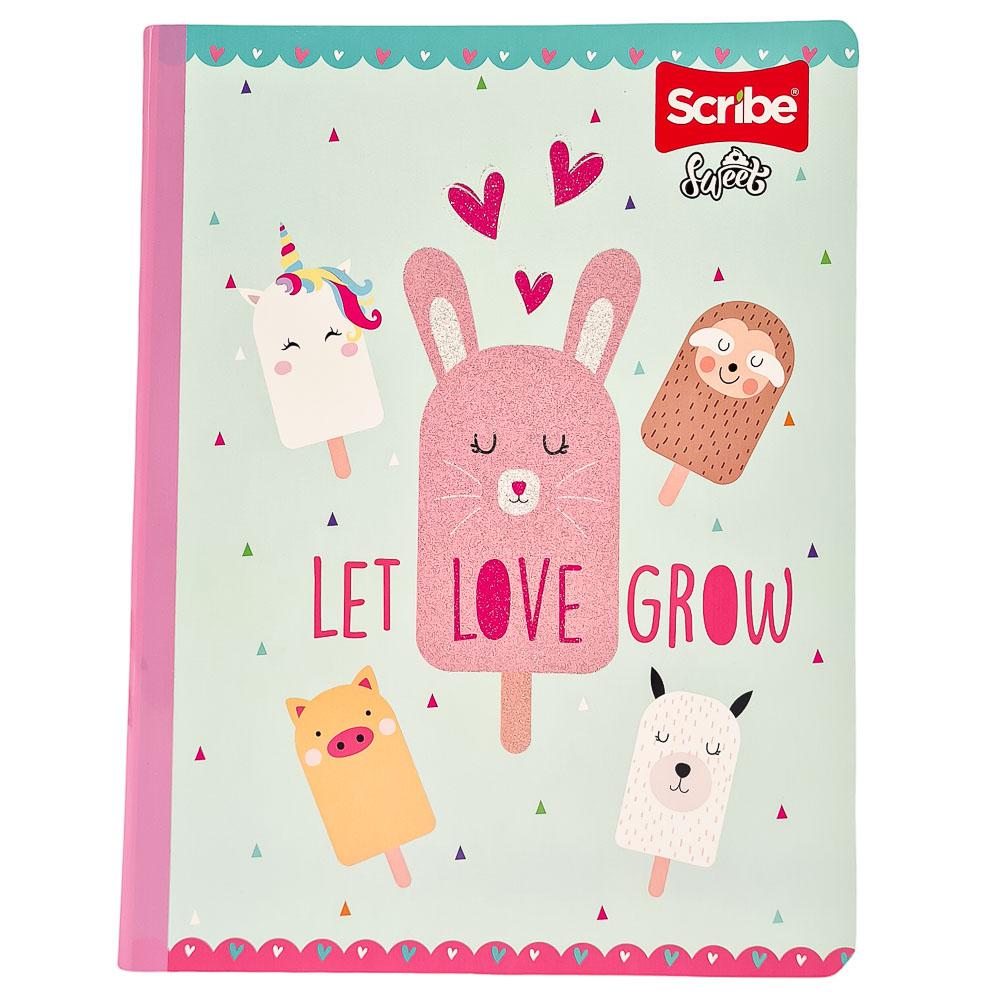 Cuaderno Cosido Grande Raya Ancha Scribe Sweet 200 Páginas - Surtido