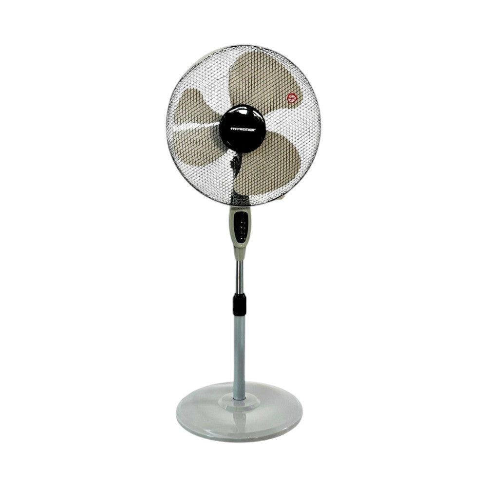 Abanico de Pedestal Premier 16" / 3 Aspas / Gris Claro