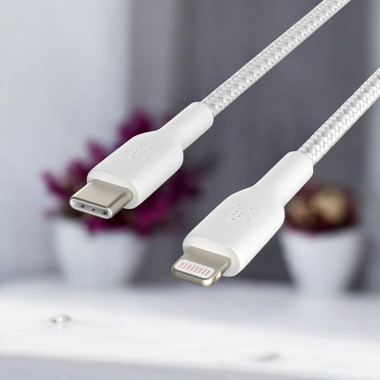 Cable Trenzado Usb-C Belkin Lightning BoostCharge / 1M / Blanco