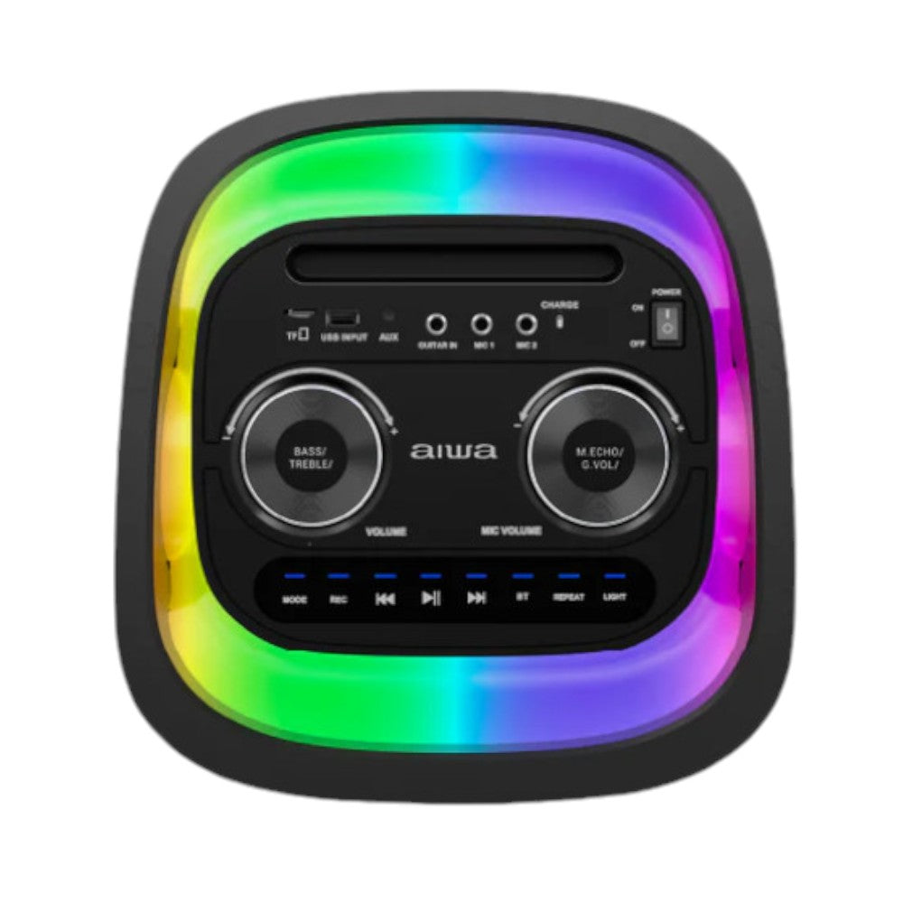 Bocina Aiwa Doble 2x" / 800W PMPO / 80RMS/ Luces LED Multicolor - AWPOH5D