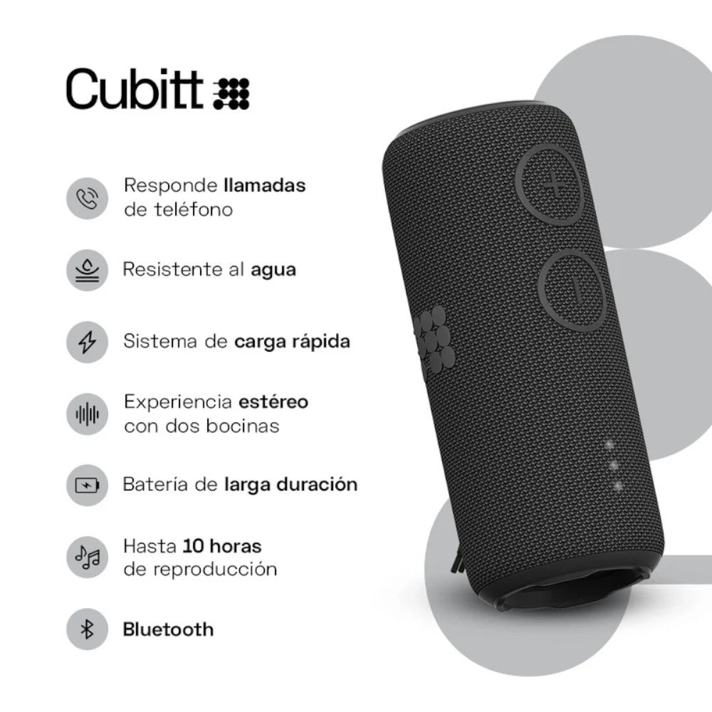 Bocina Portátil Cubitt Power Plus / Obsidian Black / 30 W / IPX7