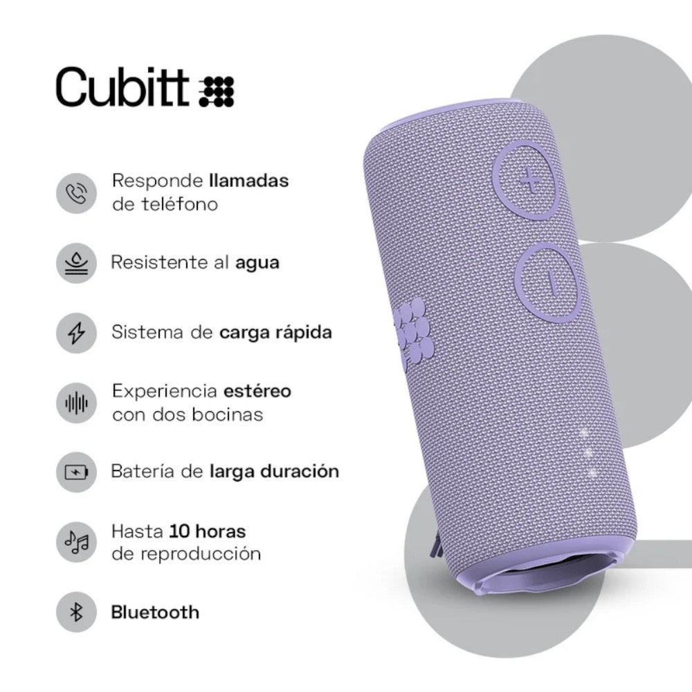 Bocina Portátil Cubitt Power Plus / Dusty Lilac / 30 W / IPX7