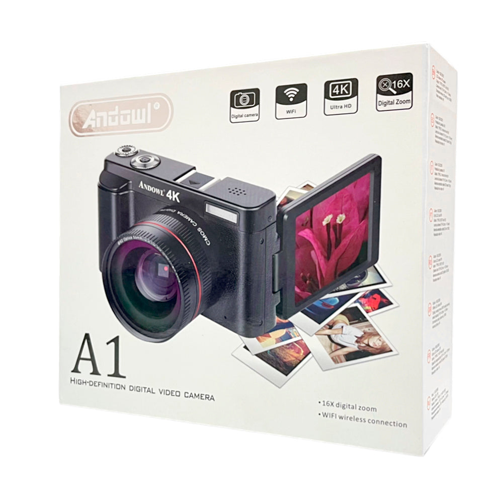 Cámara Digital Home Elegance Andowld A1 / 4K Ultra HD / Negra