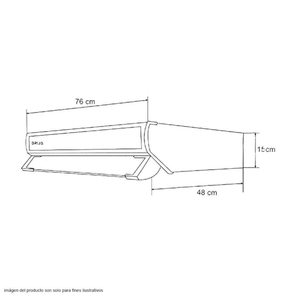 Extractor de Grasa Drija Compatto 76 / 30" / 3 Velocidades / Negro