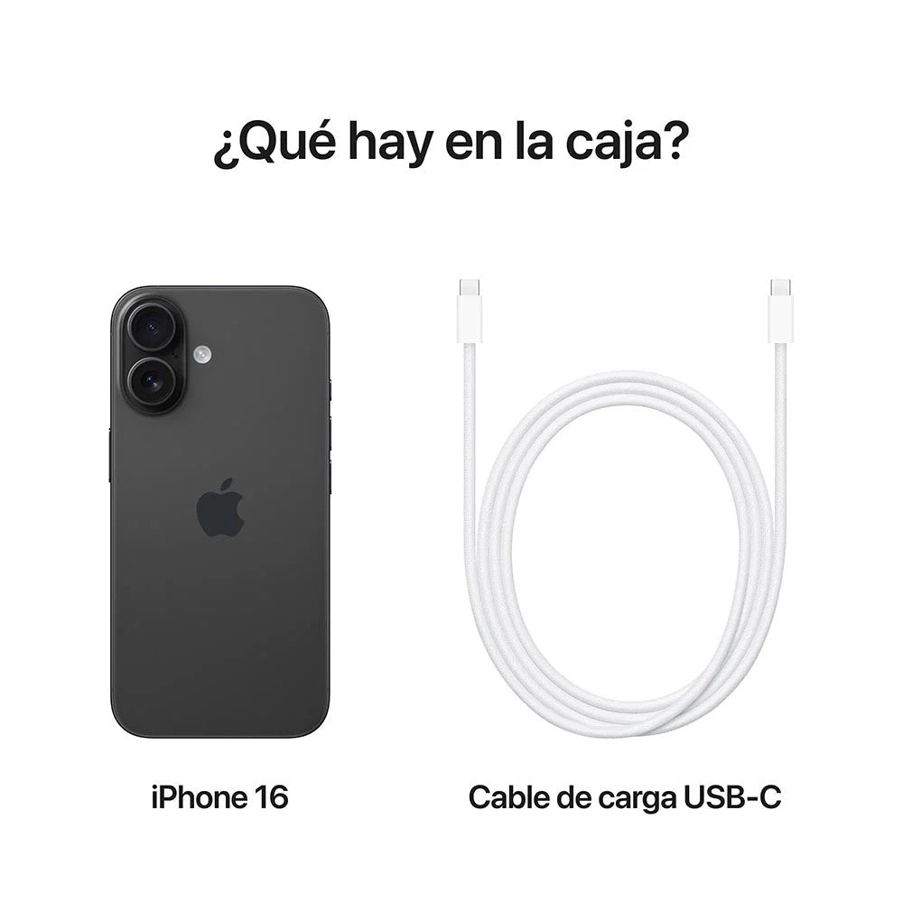 iPhone 16 de 256GB / Sim Fisico / Negro