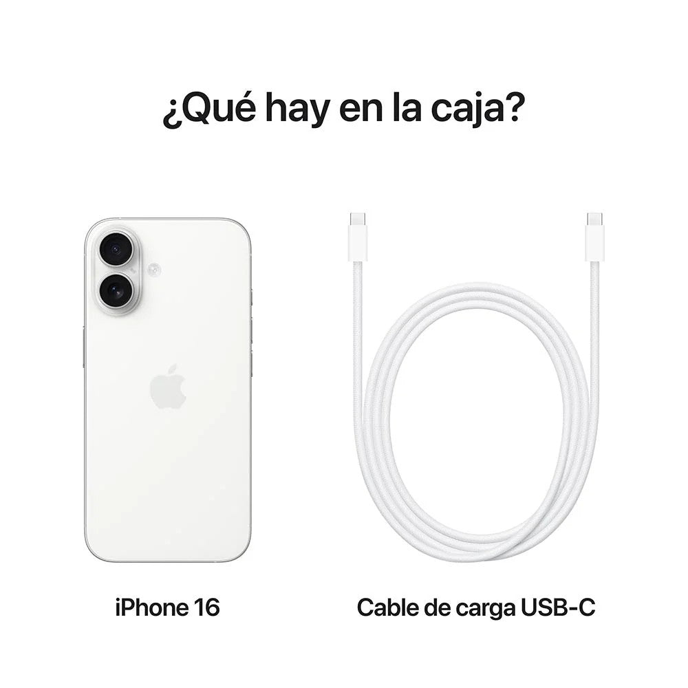iPhone 16 de 256GB / Sim Físico / Blanco