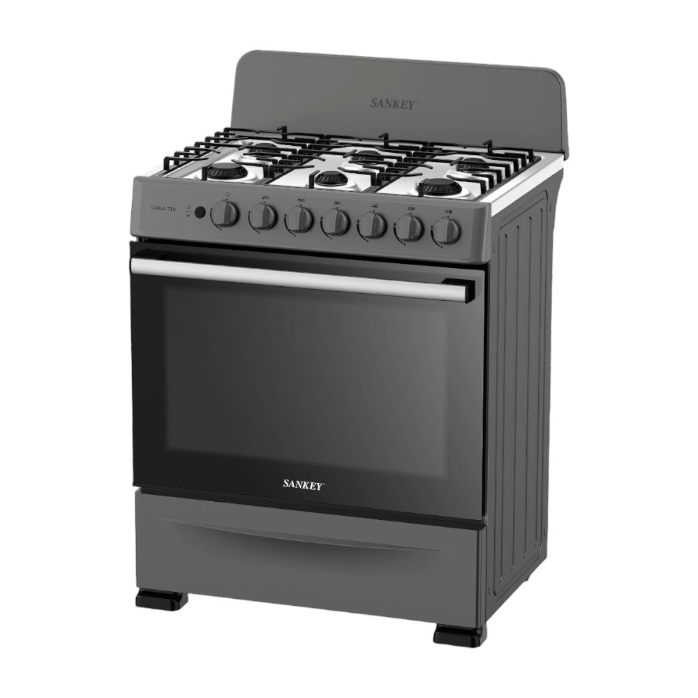 Estufa a Gas Sankey Carla TT6 / 30” / 6 Quemadores / Horno / Acero Inoxidable