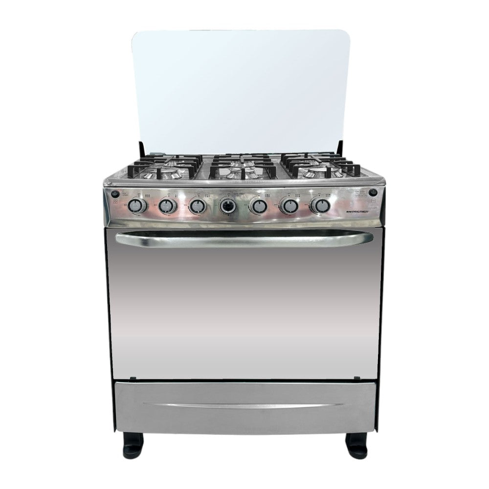 Estufa A Gas 30" / 6 Quemadores / Horno de Gas / Negro