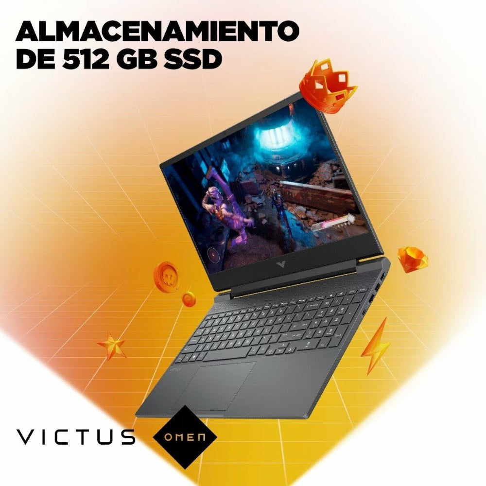 Laptop HP Victus Gaming 15" – AMD Ryzen™ 5 / 8GB RAM / RTX™ 2050 / FHD / Mica Silver
