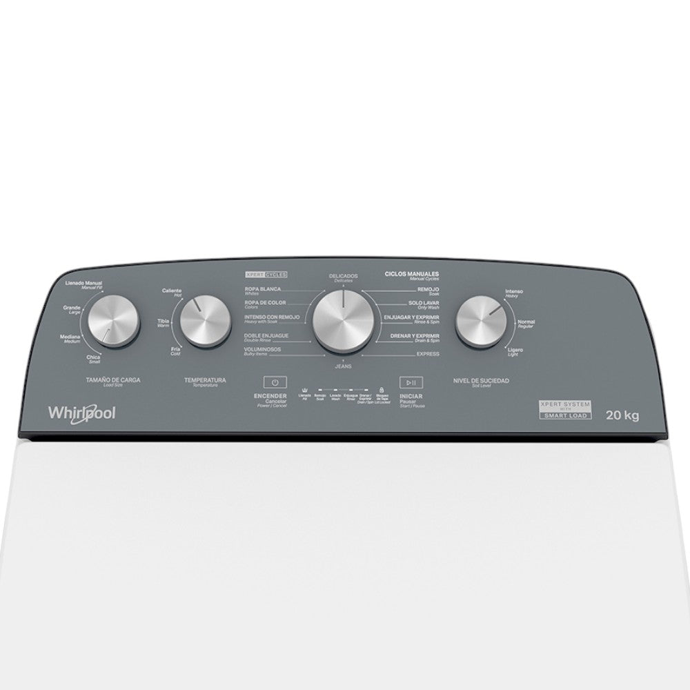 Lavadora Whirlpool de 20Kg / Carga Superior / Xpert System / Blanca
