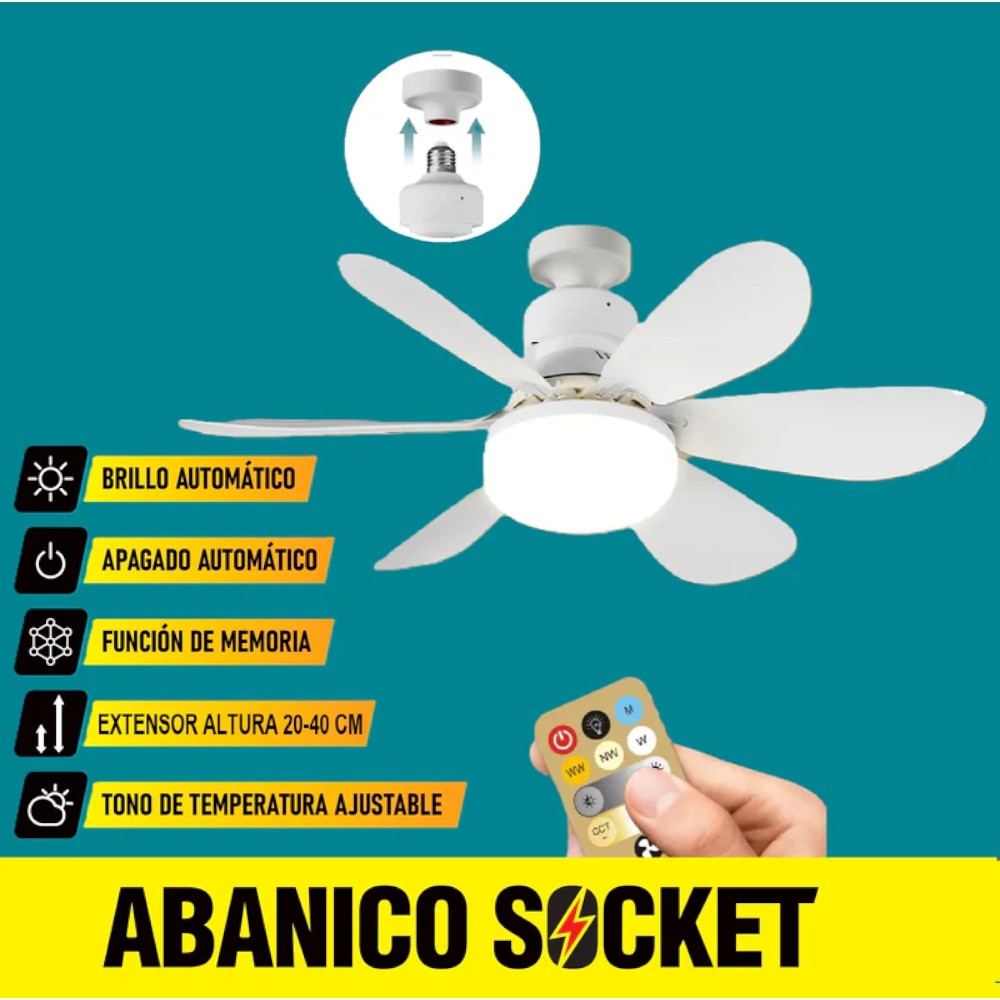 Abanico de Techo 20" Carbone Socket E27 /6 Aspas