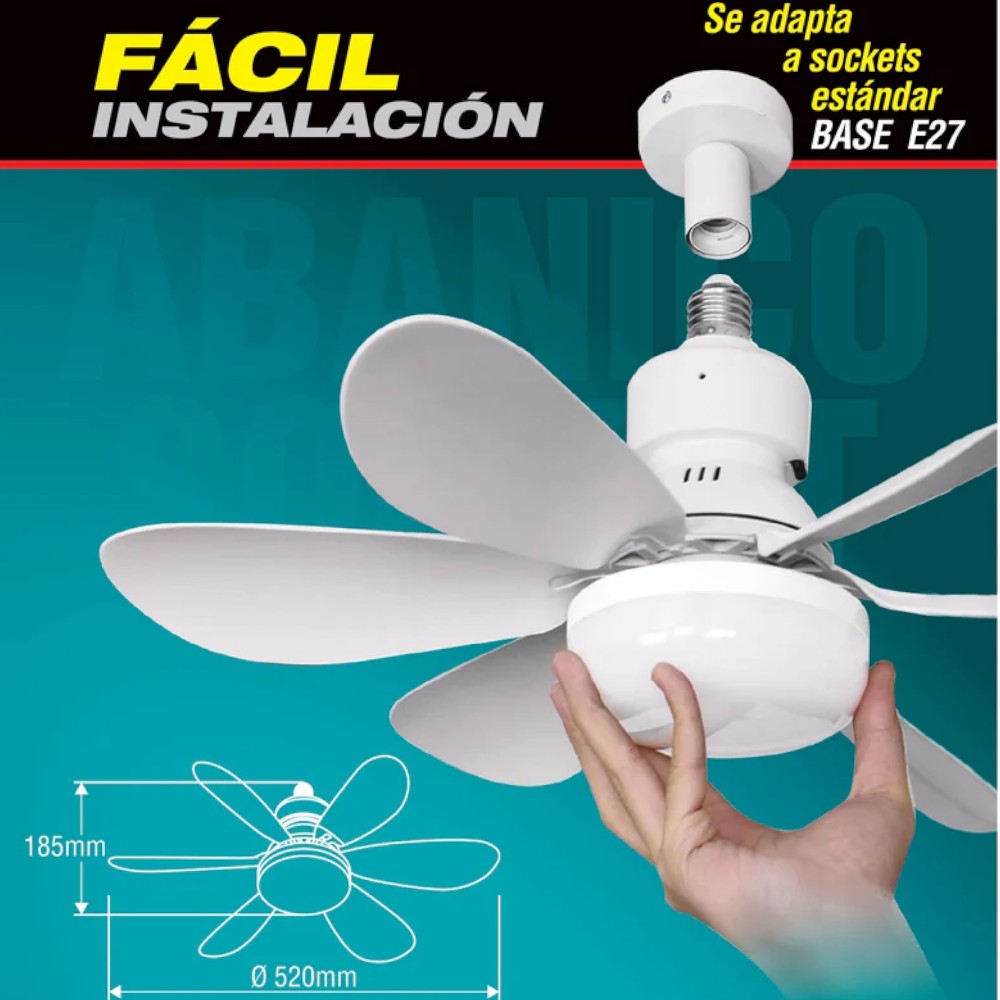 Abanico de Techo 20" Carbone Socket E27 /6 Aspas