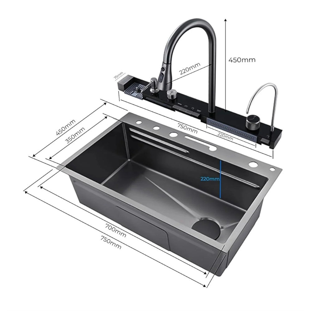 Fregador de Cocina Carbone Multifuncional / Acero Inoxidable