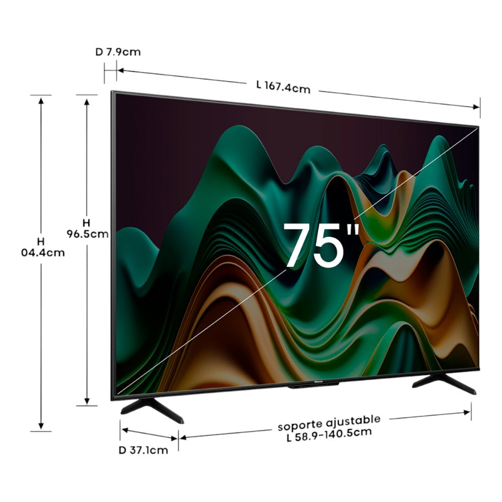 Televisor Hisense de 75" | Smart TV ULED | MiniLED | 75U6N